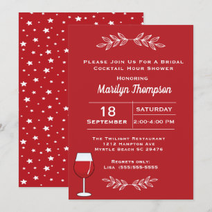 Red Wine Bridal Cocktail Shower Invitation