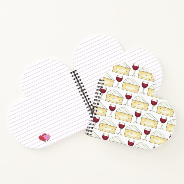 Red Wine & Brie Cheese Merlot Cabernet Glass Food Notebook (Inside)