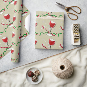 Red Wine Christmas Wrapping Paper