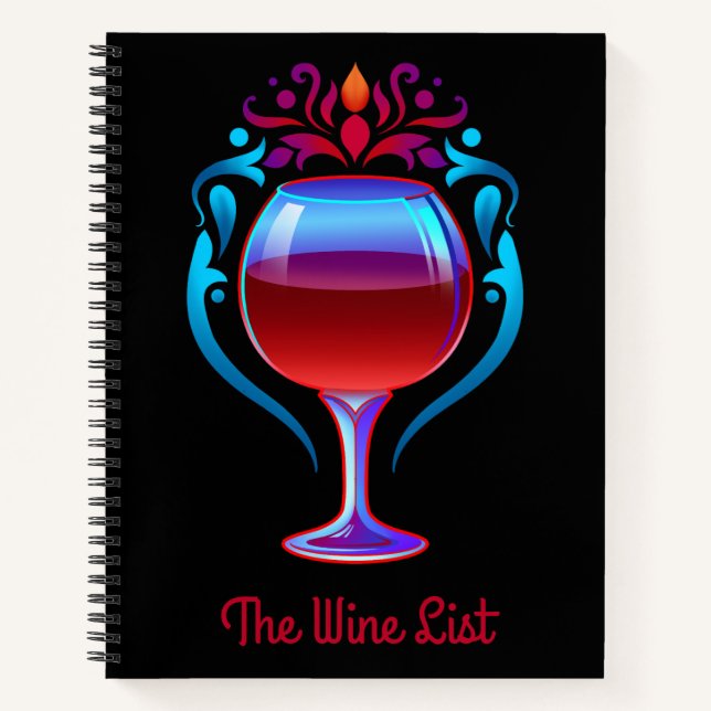 Red Wine Customizable  Notebook (Front)