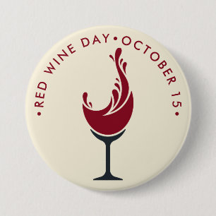 Red Wine Day 3 Inch Round Button