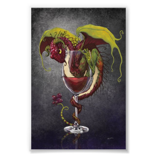 Red Wine Dragon 4x6 Print (Front)