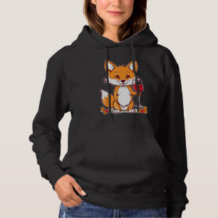 Red Wine drinking Fox Hoodie