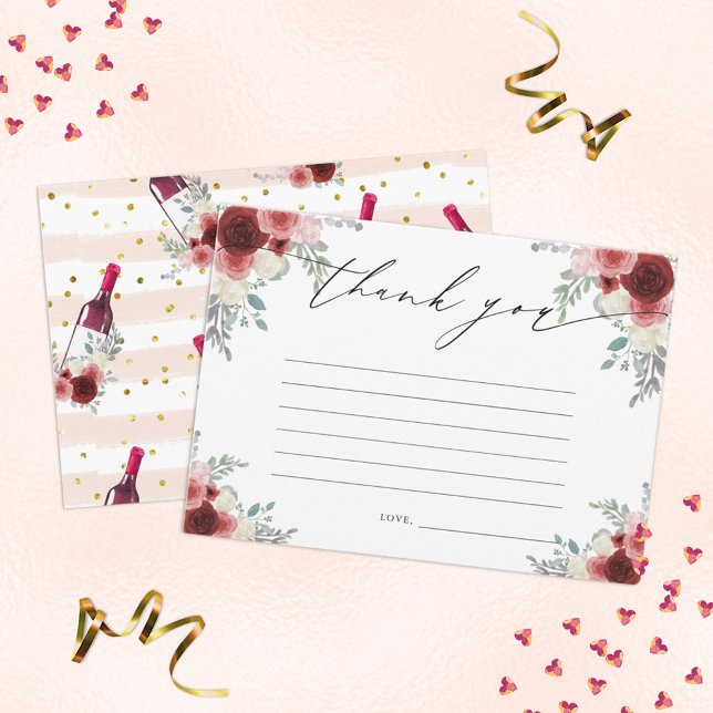 Red Wine & Floral Thank You Invitation (Creator Uploaded)
