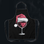 Red Wine Glass Christmas Funny Christmas Xmas  Apron<br><div class="desc">Red Wine Glass Christmas Funny Christmas Xmas Santa</div>