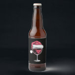 Red Wine Glass Christmas Funny Christmas Xmas  Beer Bottle Label<br><div class="desc">Red Wine Glass Christmas Funny Christmas Xmas Santa</div>