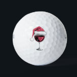 Red Wine Glass Christmas Funny Christmas Xmas  Golf Balls<br><div class="desc">Red Wine Glass Christmas Funny Christmas Xmas Santa</div>