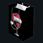 Red Wine Glass Christmas Funny Christmas Xmas  Medium Gift Bag<br><div class="desc">Red Wine Glass Christmas Funny Christmas Xmas Santa</div>