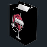 Red Wine Glass Christmas Funny Christmas Xmas  Medium Gift Bag<br><div class="desc">Red Wine Glass Christmas Funny Christmas Xmas Santa</div>