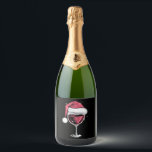 Red Wine Glass Christmas Funny Christmas Xmas  Sparkling Wine Label<br><div class="desc">Red Wine Glass Christmas Funny Christmas Xmas Santa</div>