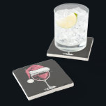 Red Wine Glass Christmas Funny Christmas Xmas  Stone Coaster<br><div class="desc">Red Wine Glass Christmas Funny Christmas Xmas Santa</div>