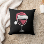 Red Wine Glass Christmas Funny Christmas Xmas Throw Pillow<br><div class="desc">Red Wine Glass Christmas Funny Christmas Xmas Santa</div>
