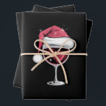 Red Wine Glass Christmas Funny Christmas Xmas  Wrapping Paper Sheet<br><div class="desc">Red Wine Glass Christmas Funny Christmas Xmas Santa</div>