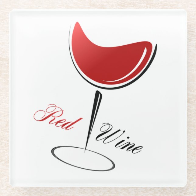 Red Wine Glass Coaster (Front)