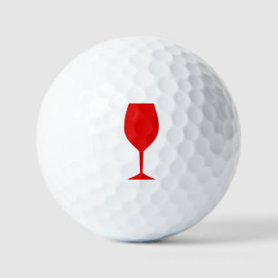 Red Wine Glass Golf Balls