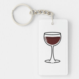 Red Wine Glass Keychain