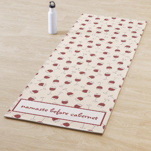 Red Wine Glass Namaste Before Cabernet Yoga Mat