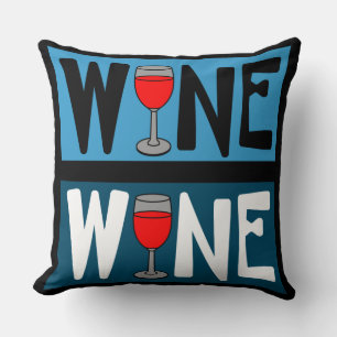 Red Wine Glass Pattern Throw Pillow