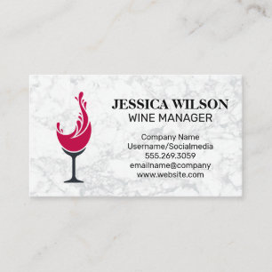 Red Wine Glass Splash Business Card