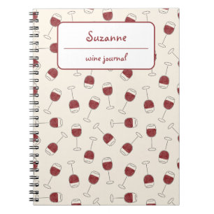 Red Wine Glass Tasting Journal Notebook