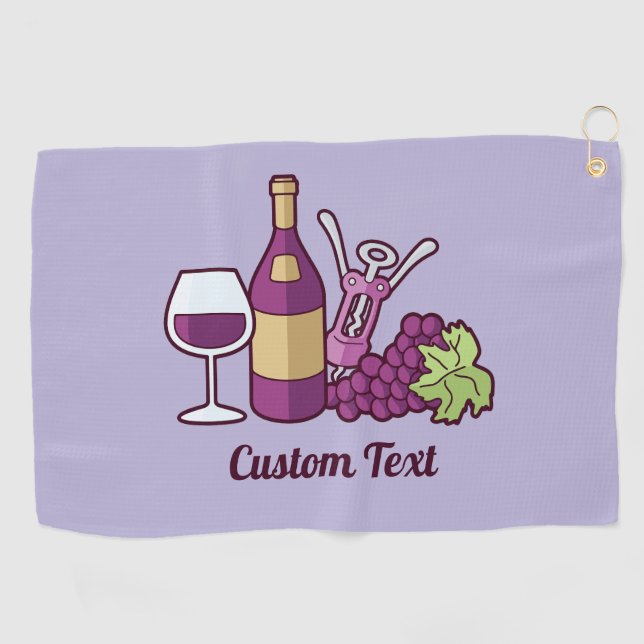 Red Wine Golf Towel (Horizontal)