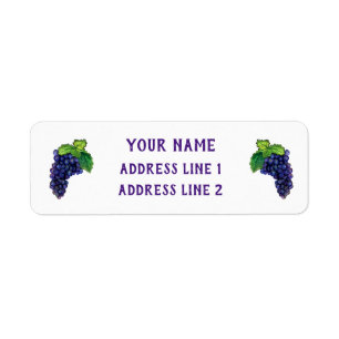 Red Wine Grapes Custom Return Address Labels