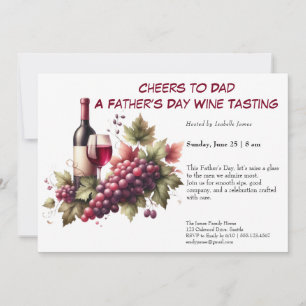 Red Wine & Grapes – Editable Father’s Day  Invitation