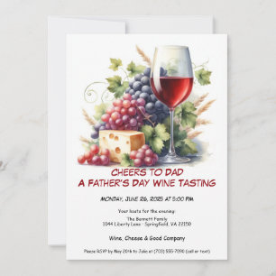 Red Wine & Grapes – Father’s Day Invitation