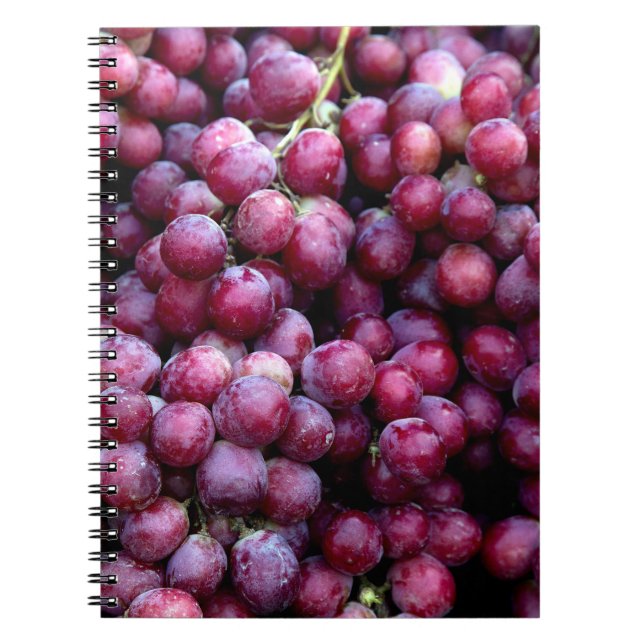 Red Wine Grapes: Luscious Background. Notebook (Front)