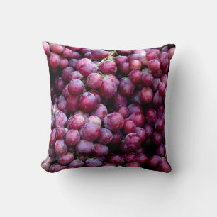 Red Wine Grapes: Luscious Background. Throw Pillow