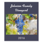 Red Wine Grapes on Vine Customizable Wine Label