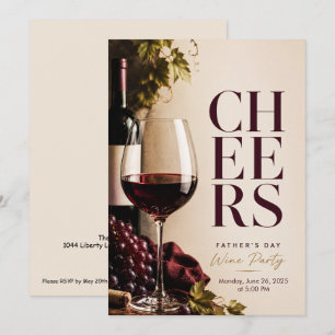 Red Wine & Grapes - wine party - Father’s Day  Invitation