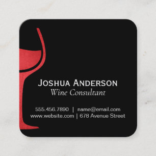 Red Wine Icon Wine Consultant Square Business Card