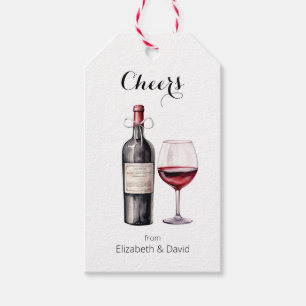 Red Wine Lover Cheers to You  Gift Tags