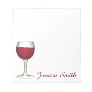Red Wine Lover Glass Winery Personalized Notepad