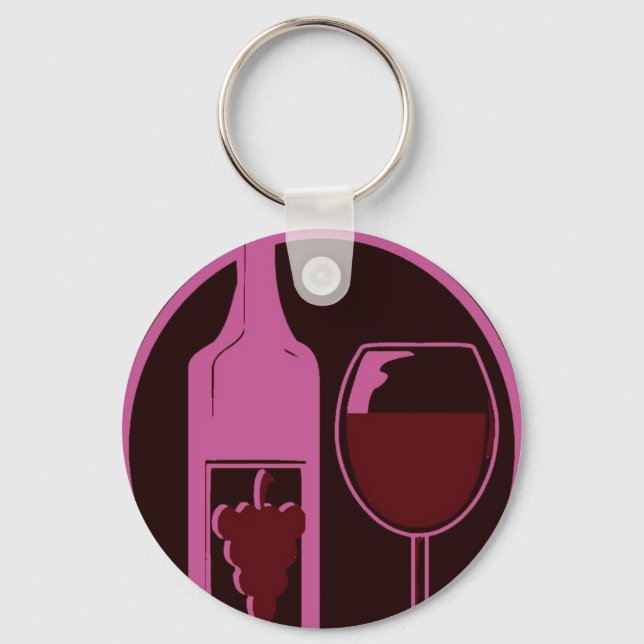 Red Wine Lover Keychain (Front)