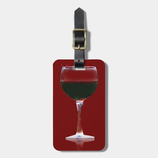 Red Wine Luggage Tag (Front Vertical)