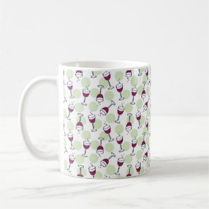 Red Wine Melot Glasses Bubbles Illustration Coffee Mug