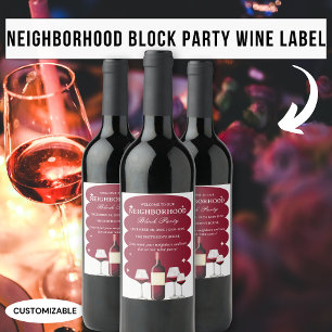 Red Wine Neighbourhood Block Party Wine Label