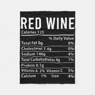 Red Wine Nutrition Facts Funny Matching Fleece Blanket
