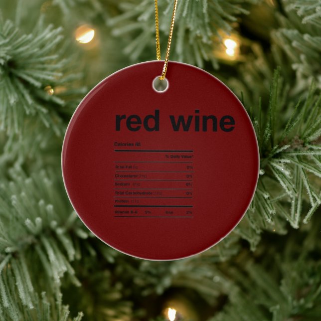 Red Wine Nutritional Information Facts Ceramic Ornament (Tree)