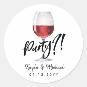 Red Wine Occassion Celebration  Classic Round Stic Classic Round Sticker