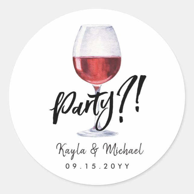 Red Wine Occassion Celebration  Classic Round Stic Sticker (Front)