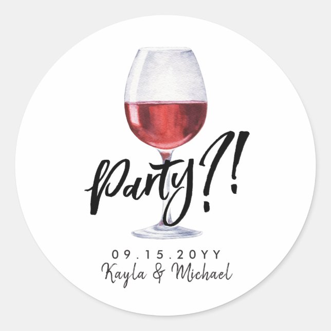 Red Wine Occassion Celebration  Classic Round Sticker (Front)