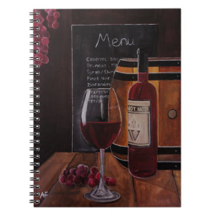Red Wine Painting by Alfred Fox Notebook