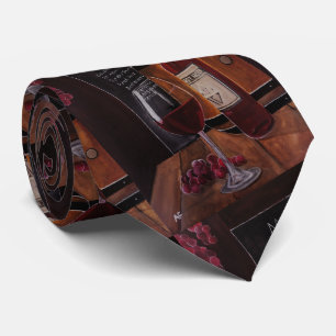 Red Wine Painting by Alfred Fox Tie