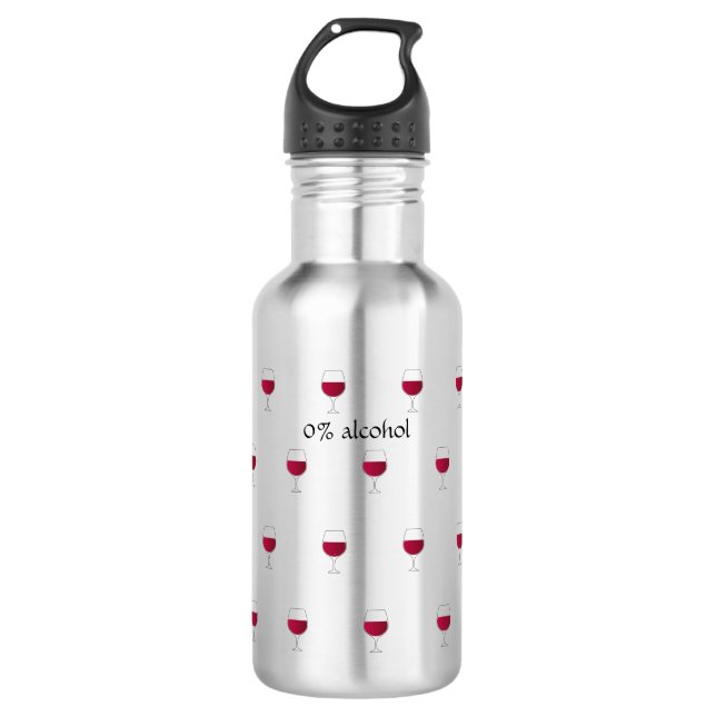 Red Wine Pattern Custom Name 532 Ml Water Bottle (Front)