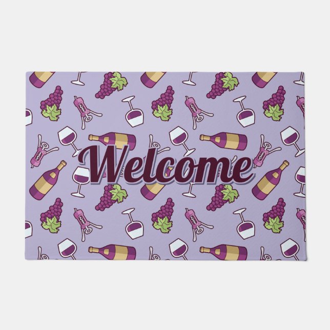 Red Wine Pattern Doormat (Front)