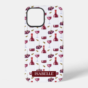 Red Wine Pattern iPhone 12 Case