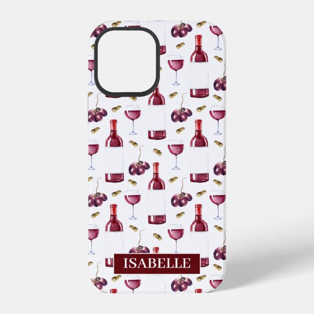 Red Wine Pattern iPhone Case (Back)